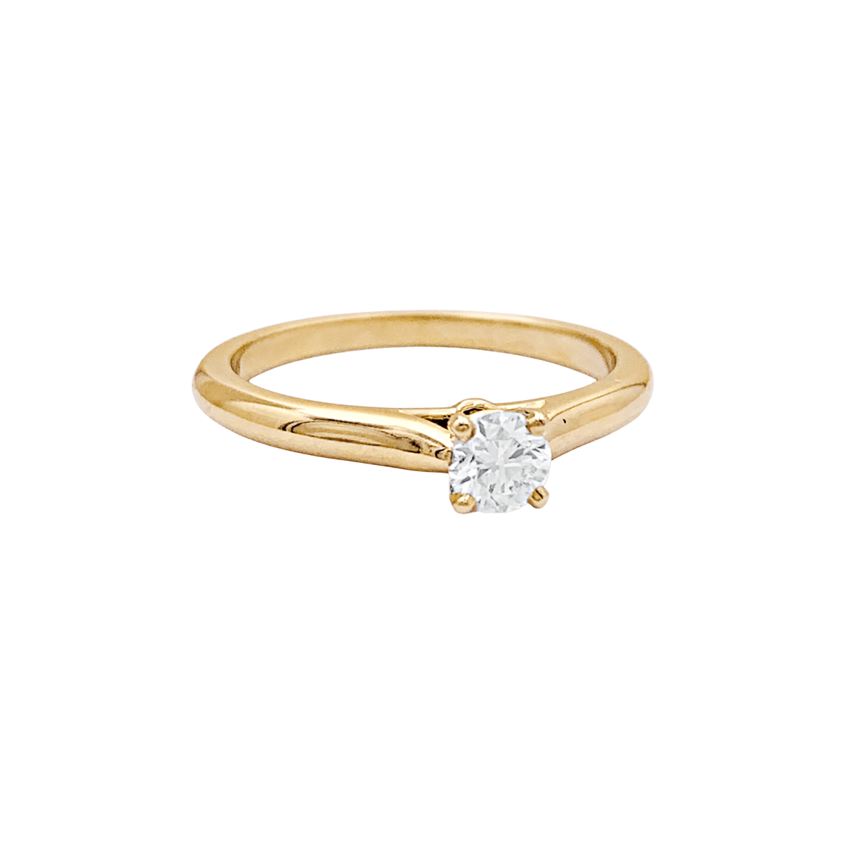 Solitaire Cartier,"1895", or jaune, diamant. - Maison Eloe