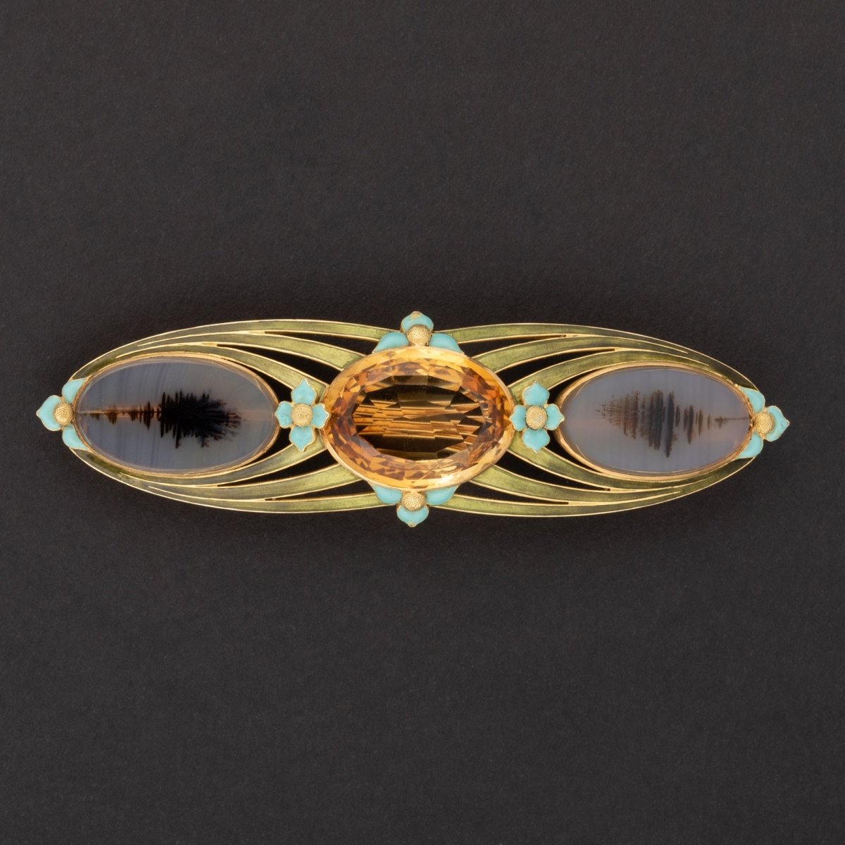 Broche longiforme en or jaune - Maison Eloe