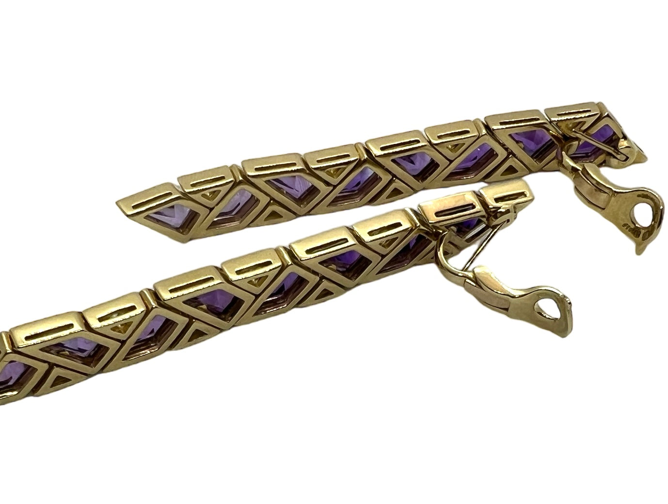 Marina B, Yellow Gold, Amethyst and Peridots Earrings
