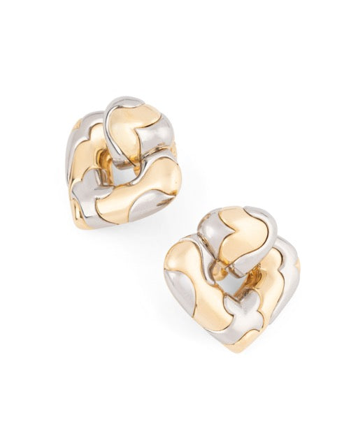 Marina B boucles d'oreilles clips Vintage or jaune 18K et acier