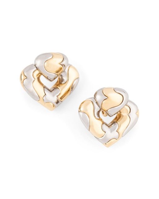 Marina B boucles d'oreilles clips Vintage or jaune 18K et acier - Maison Eloe