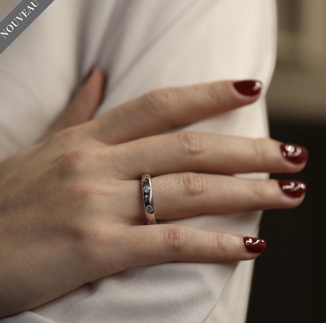 Mauboussin alliance en or gris 18K et diamants - Maison Eloe