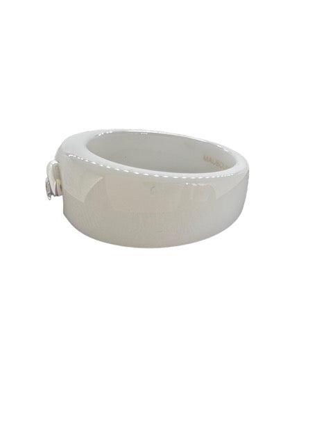 Mauboussin ring, "Angel's Diamond" white ceramic and diamond, large model