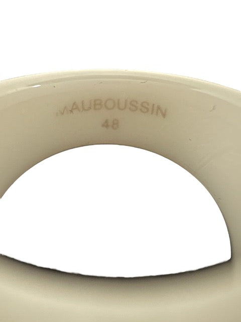 Mauboussin,bague céramique, diamant "Diamant de l'Ange"petit modèle