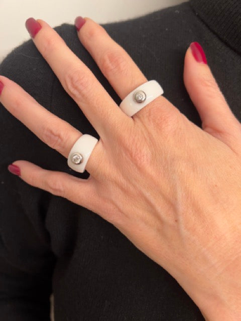 Mauboussin, ceramic ring, diamond "Angel's Diamond" small model