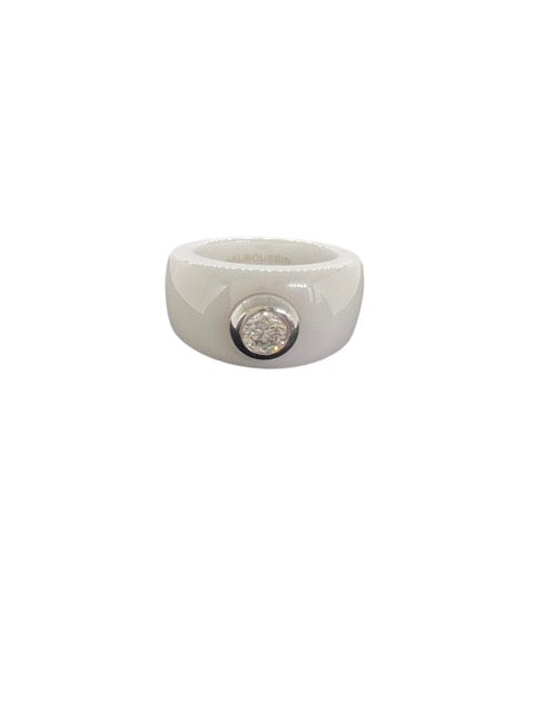 Mauboussin,bague céramique, diamant "Diamant de l'Ange"petit modèle