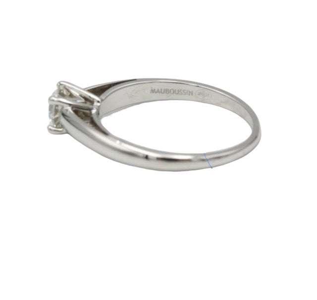 Mauboussin solitaire ring in 18k white gold and 0.40 ct diamond