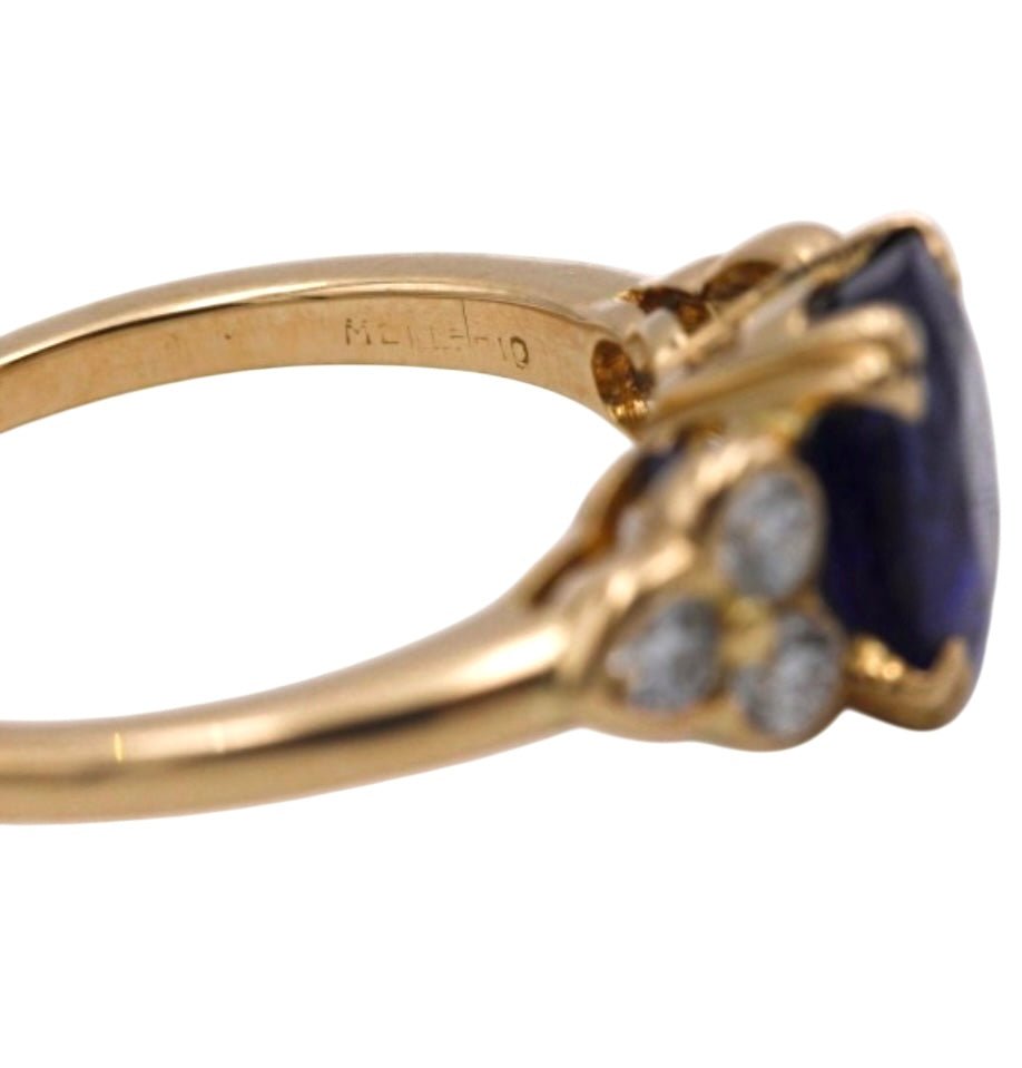 Mellerio bague or jaune 18K et saphir de Ceylan - Maison Eloe