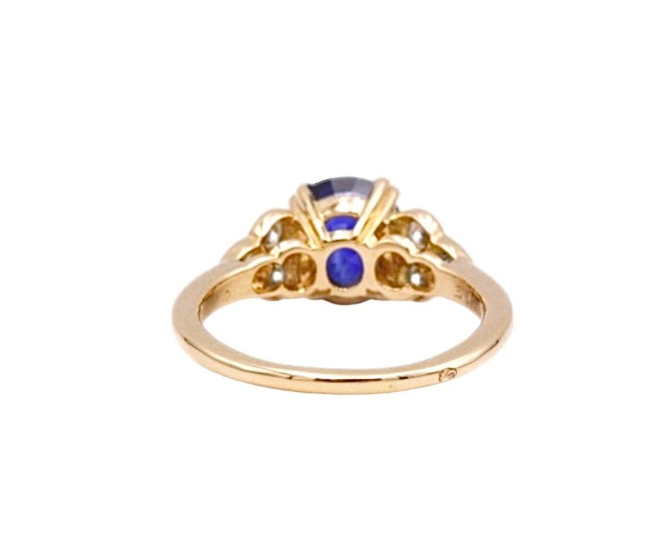Mellerio bague or jaune 18K et saphir de Ceylan - Maison Eloe