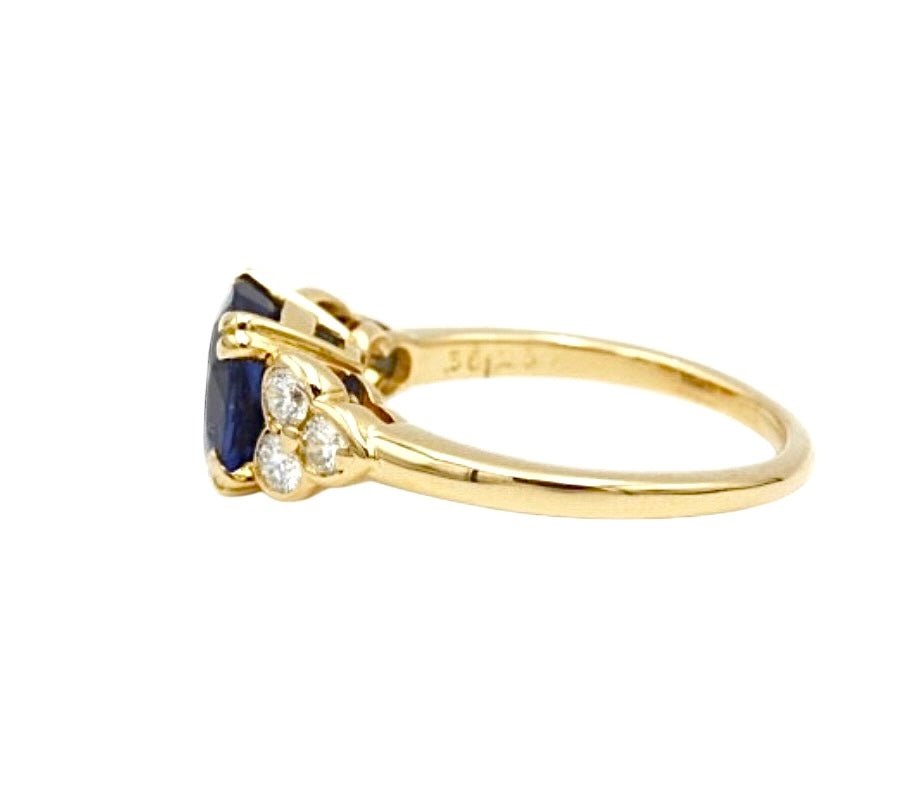 Mellerio bague or jaune 18K et saphir de Ceylan - Maison Eloe