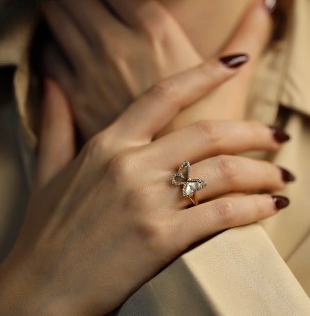Messika, bague "Butterfly" en or rose 18K et diamants - Maison Eloe