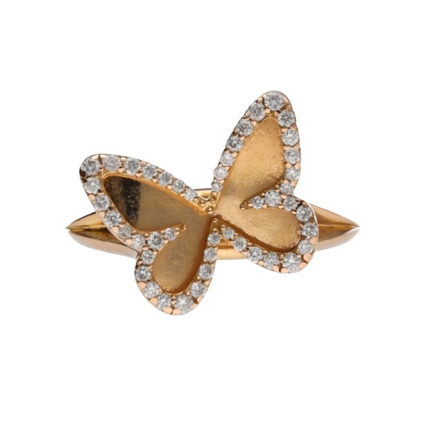 Messika, bague "Butterfly" en or rose 18K et diamants