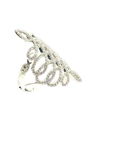 Messika bague Eden moyen modèle or blan et diamants - Maison Eloe