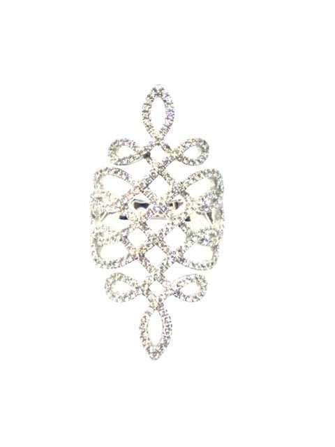 Messika bague Eden moyen modèle or blan et diamants - Maison Eloe
