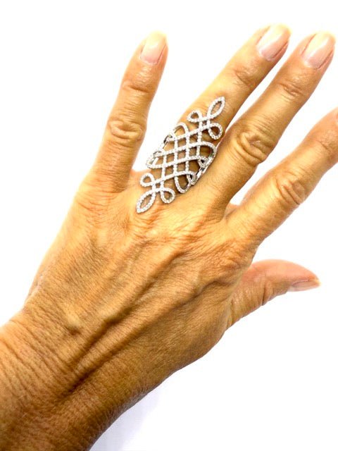 Messika bague "Eden" grand modèle en or blanc et diamants - Maison Eloe