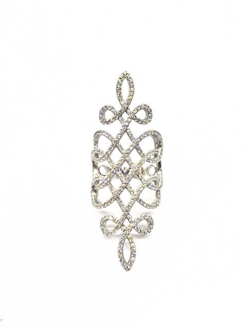 Messika bague "Eden" grand modèle en or blanc et diamants - Maison Eloe