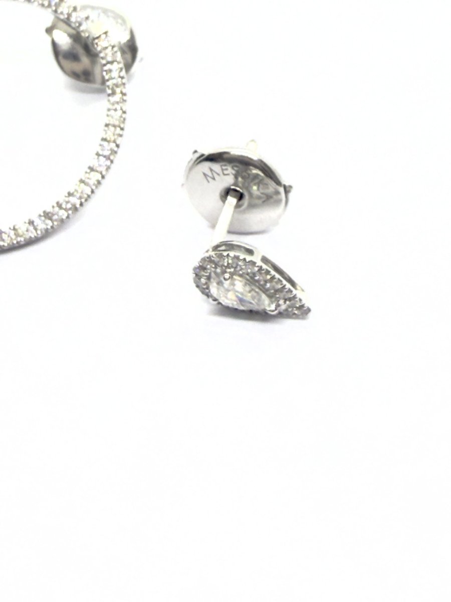 Messika boucles d'oreilles "My Twin" en or blanc et diamants - Maison Eloe