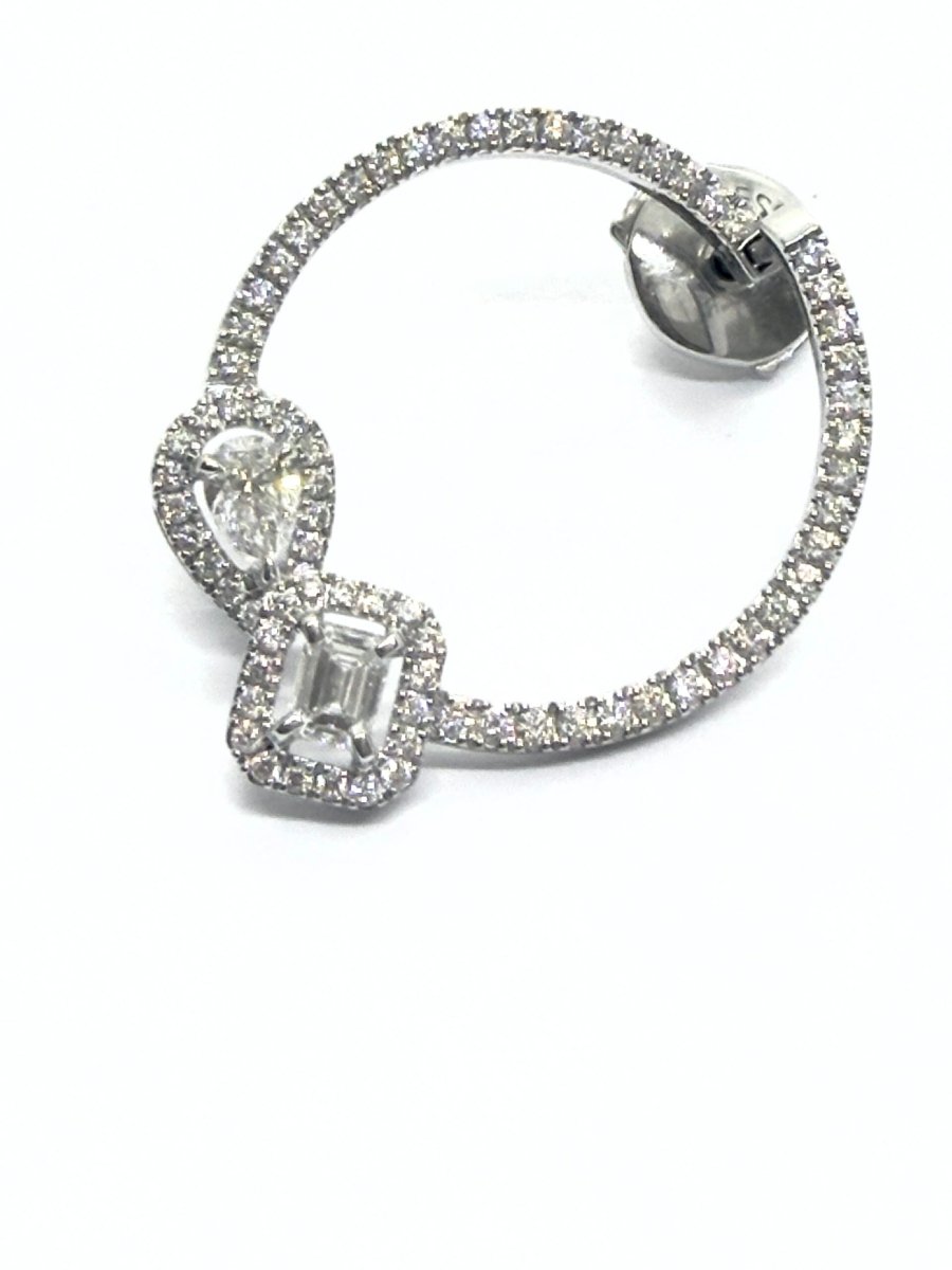 Messika boucles d'oreilles "My Twin" en or blanc et diamants - Maison Eloe