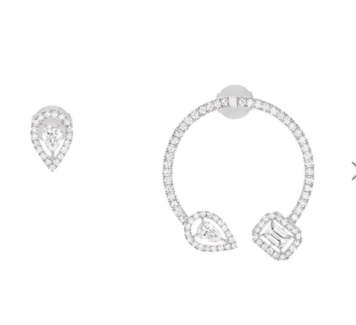 Messika boucles d'oreilles "My Twin" en or blanc et diamants - Maison Eloe