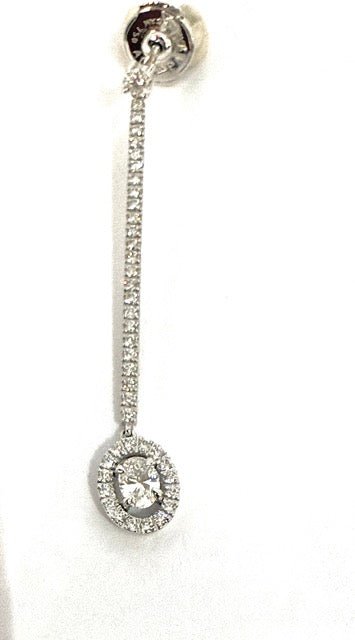 Messika boucles d'oreilles pendantes "Glam'Azone" or blanc et diamants - Maison Eloe