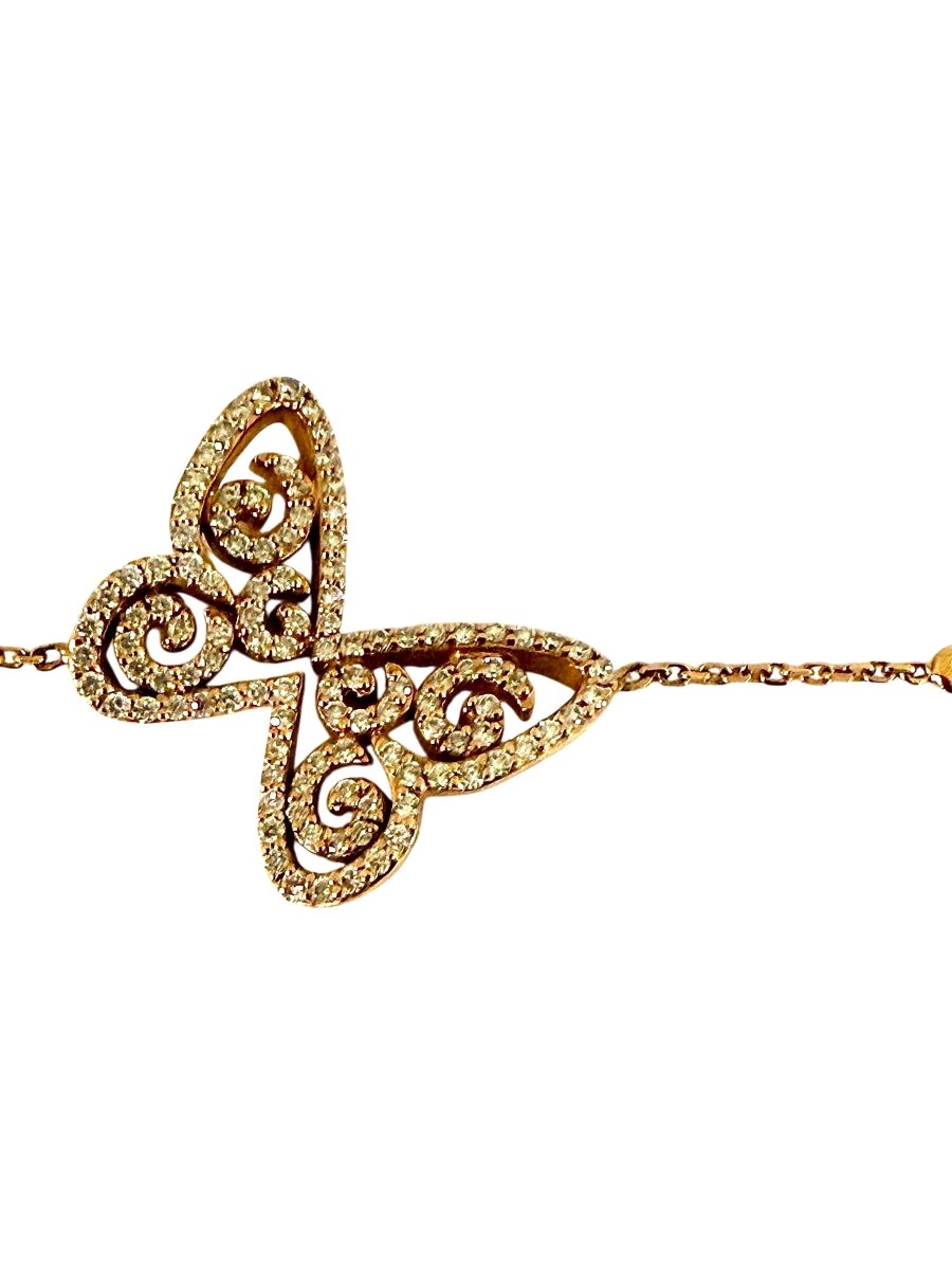 Messika bracelet Papillon arabesque en or rose et diamants - Maison Eloe