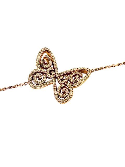Messika bracelet Papillon arabesque en or rose et diamants - Maison Eloe