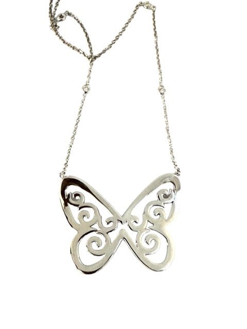 Messika collier "Butterfly Arabesque" en or blanc et diamants - Maison Eloe