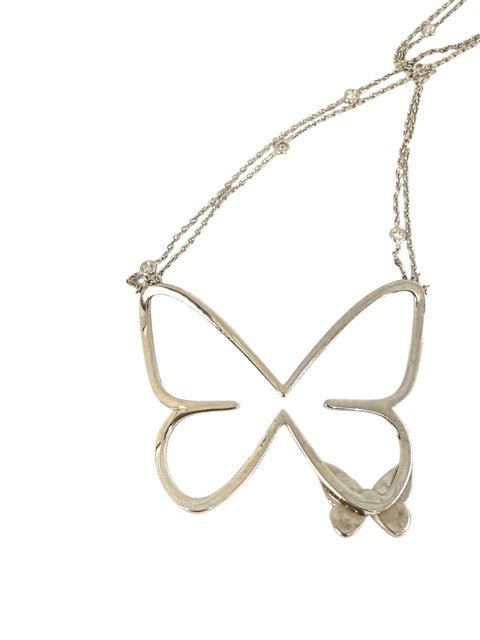 Messika collier "Butterfly" en or blanc et diamants - Maison Eloe