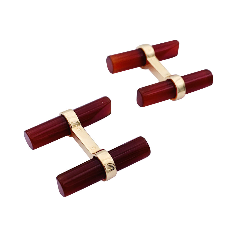 Cartier yellow gold cufflinks, interchangeable sticks.