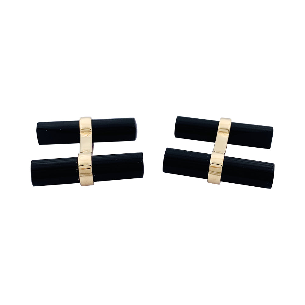 Cartier yellow gold cufflinks, interchangeable sticks.