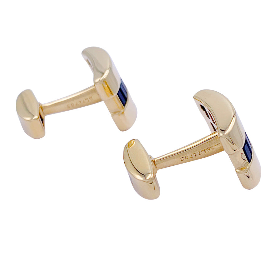 Boutons de manchette Van Cleef & Arpels en or jaune et saphirs.
