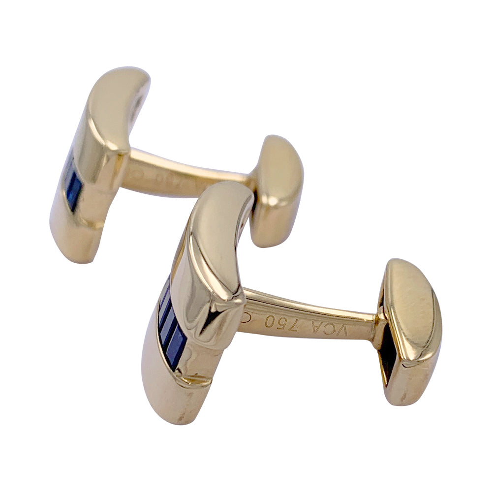Van Cleef & Arpels cufflinks in yellow gold and sapphires.