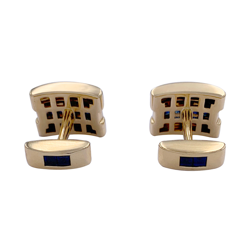 Van Cleef & Arpels cufflinks in yellow gold and sapphires.