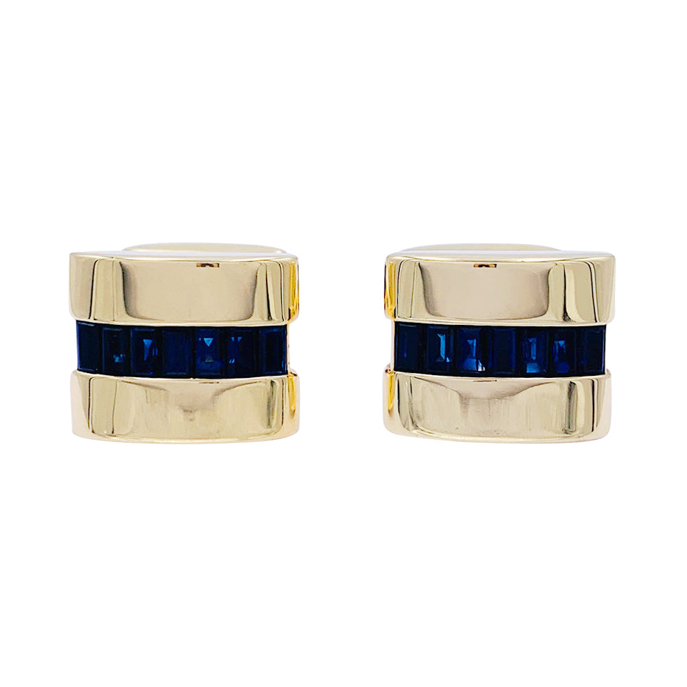 Van Cleef & Arpels cufflinks in yellow gold and sapphires.