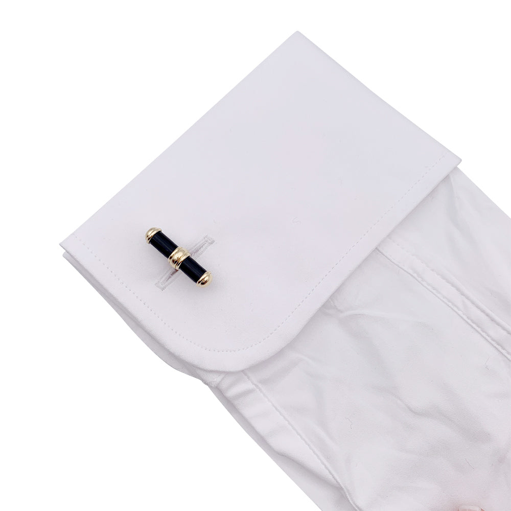 Van Cleef & Arpels cufflinks, yellow gold and onyx.