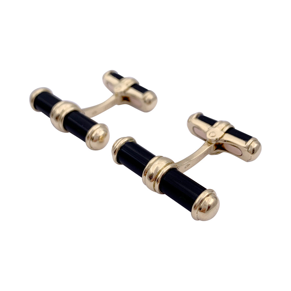 Boutons de manchette Van Cleef & Arpels, or jaune et onyx.
