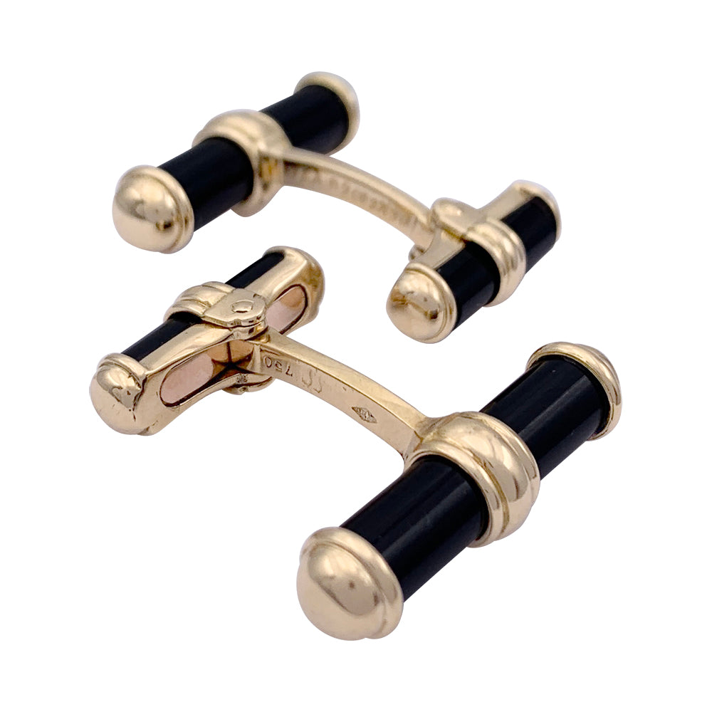 Van Cleef & Arpels cufflinks, yellow gold and onyx.
