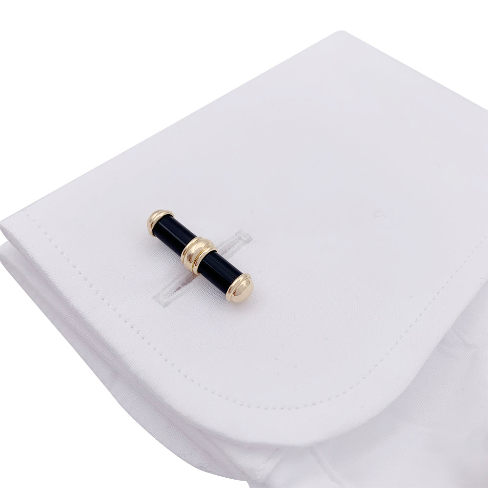 Van Cleef & Arpels cufflinks, yellow gold and onyx.