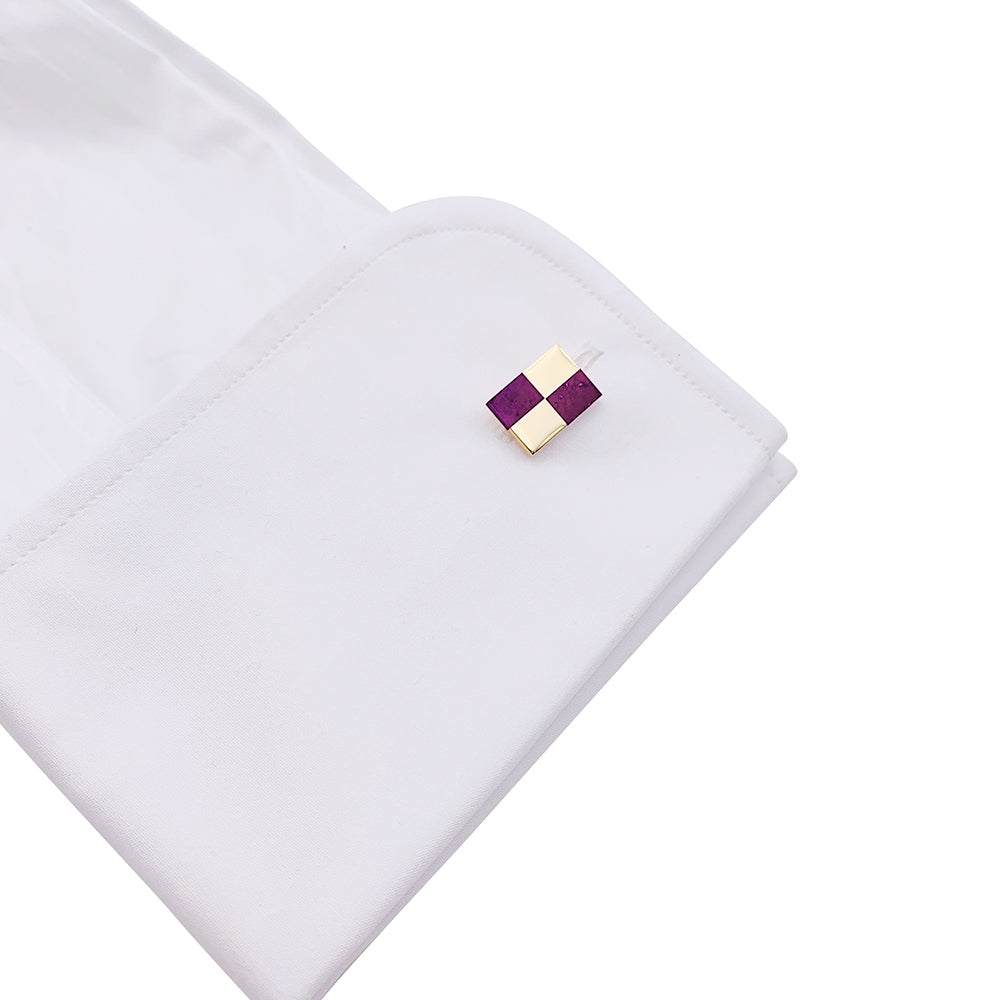Fred cufflinks, yellow gold and jasper.