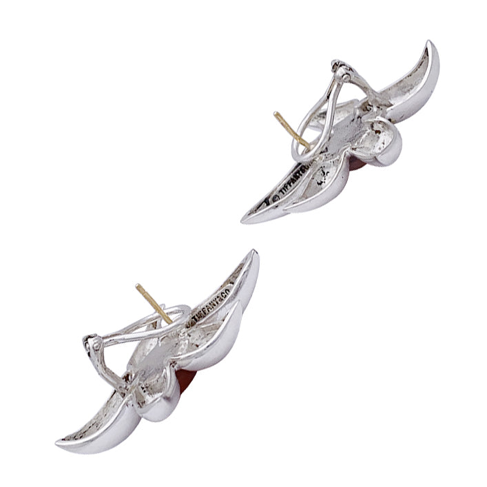 Parure Tiffany & Co. argent, or jaune, corail.