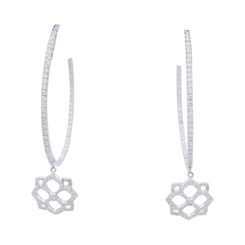 Boucles d'oreilles Messika, "Eden", or blanc, diamants. - Maison Eloe