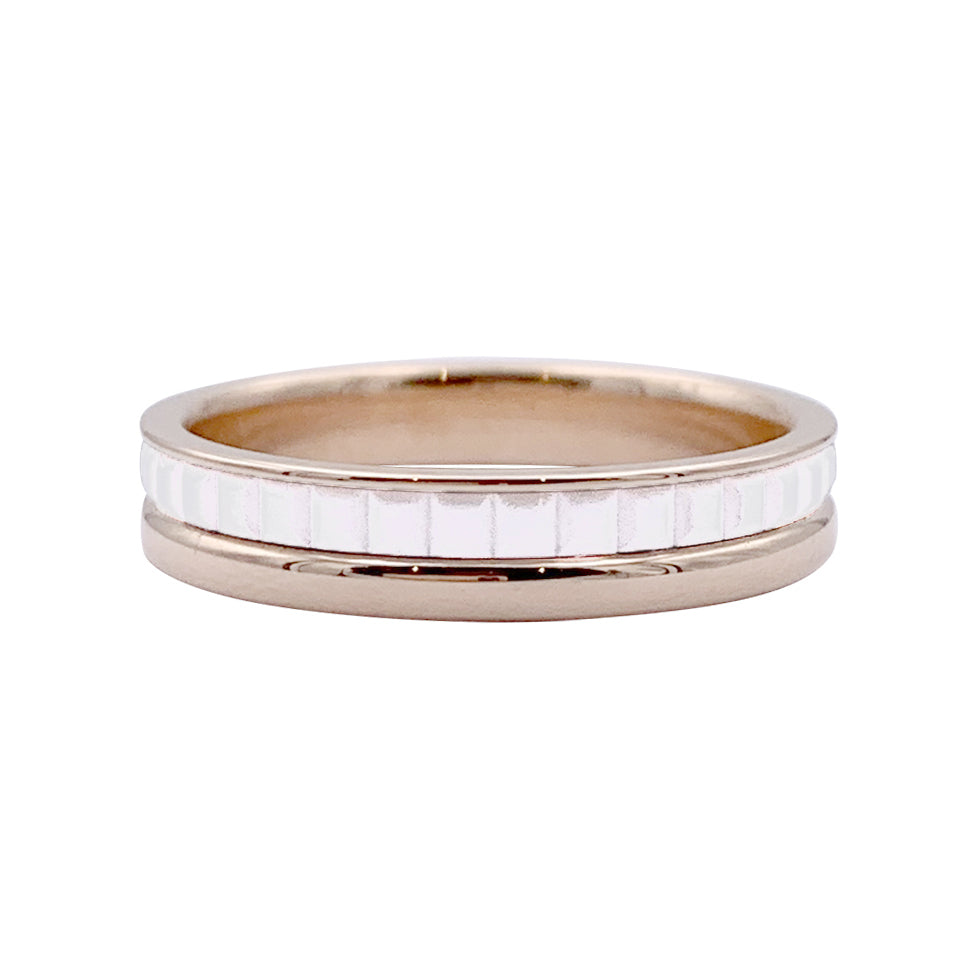 Bague Boucheron, "Alliance Quatre White Edition", céramique, or rose.
