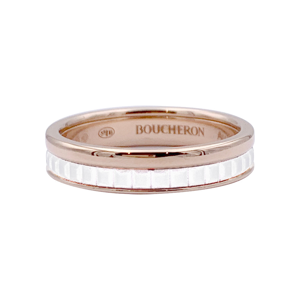 Bague Boucheron, "Alliance Quatre White Edition", céramique, or rose.