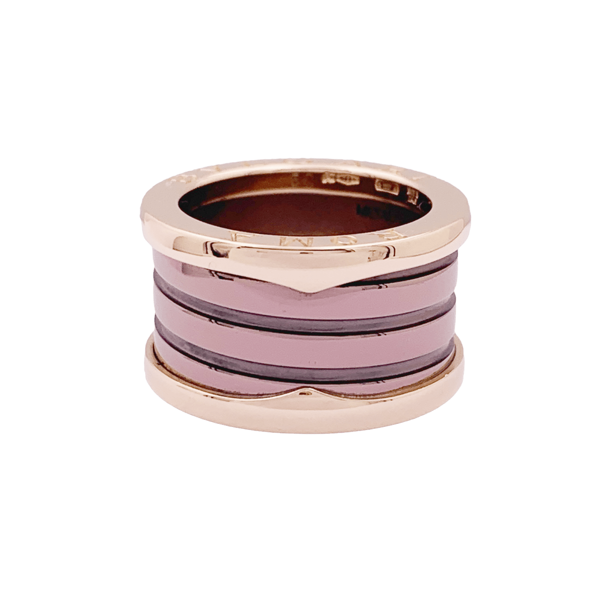 Bague Bulgari, "B.Zero1", or rose, cermet. - Maison Eloe