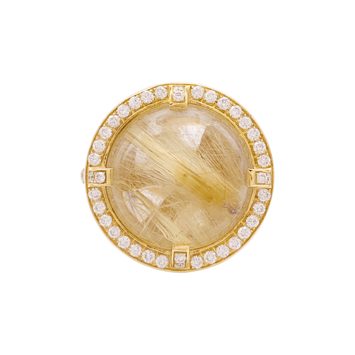 Bague CHAUMET, "Attrape Moi Si Tu M’aimes", "Galet", or jaune, diamants, quartz rutile. - Maison Eloe