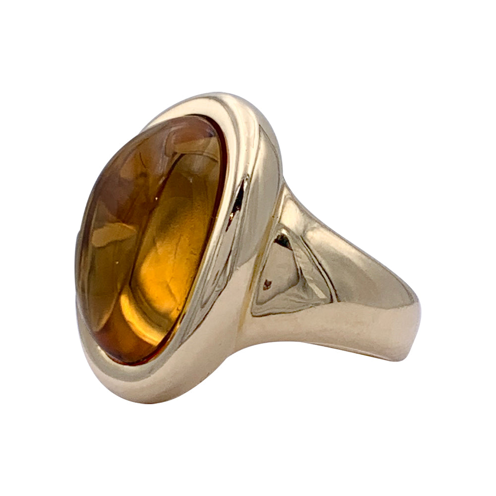 Bague Cartier, "Baignoire", or jaune, citrine.