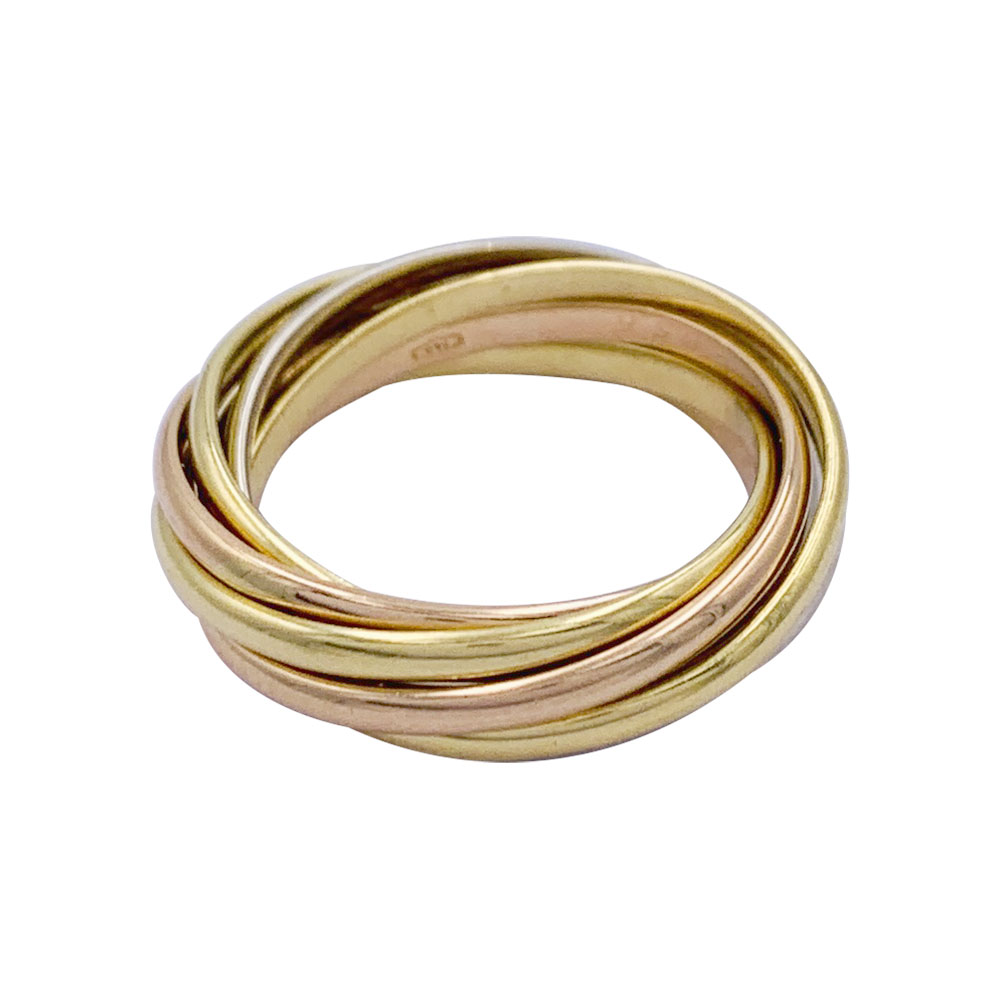 Bague Cartier, "Semainier", trois ors.