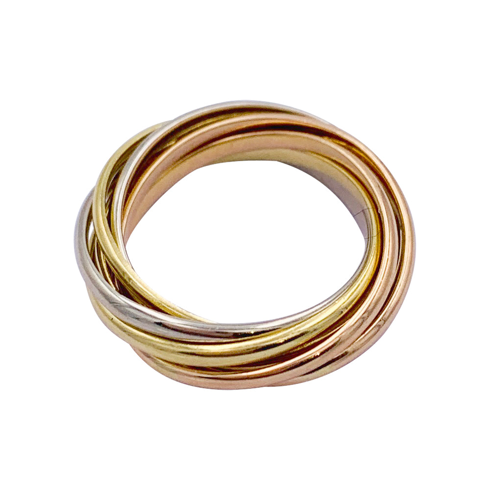 Cartier ring, "Semainier", three golds.