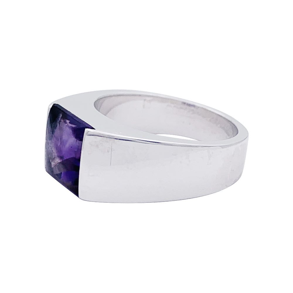Cartier ring, "Tank", white gold, amethyst.