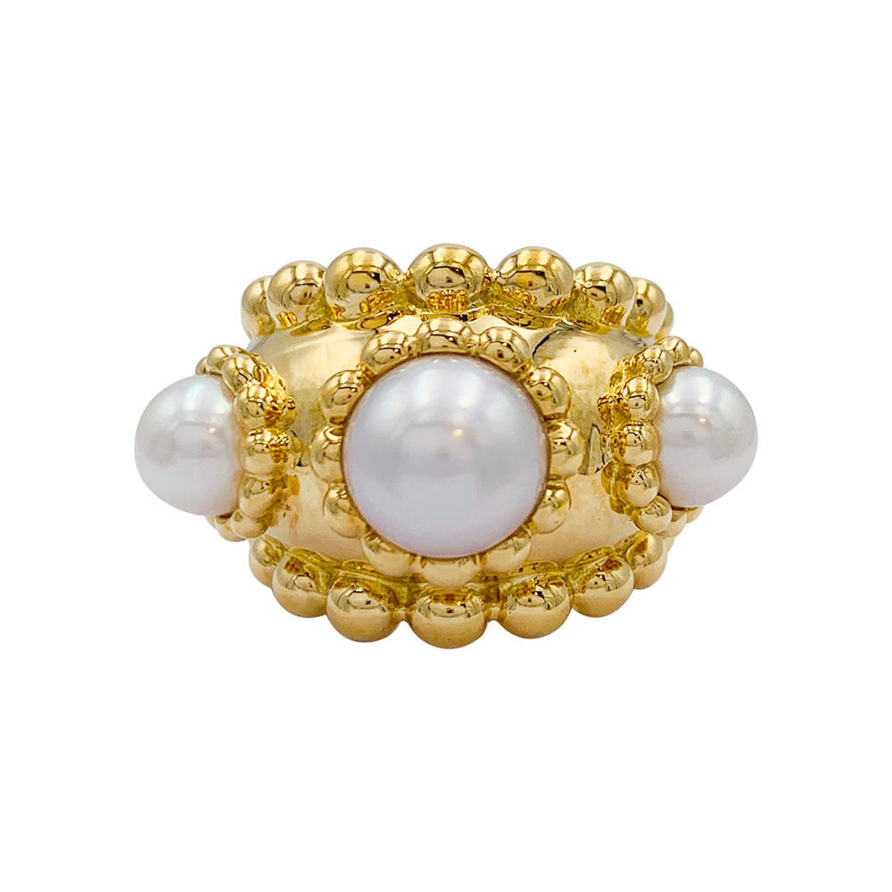 Bague Chanel, "Baroque", or jaune, perles.